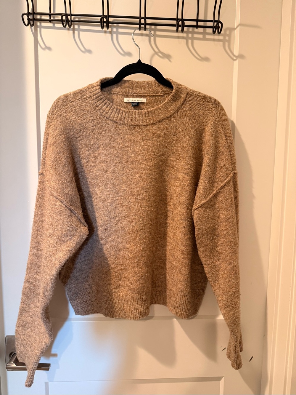 American Eagle Outfitters Cozy Camel Crewneck Sweater